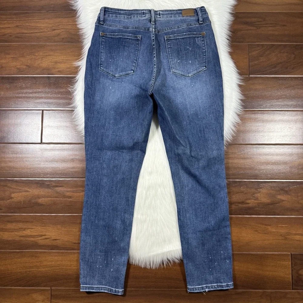 Judy Blue Women's Size 32 Bleach Splash Boyfriend Fit Denim‎ Jeans